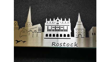 Wandsilhouette Rostock-Edelrost-120 cm-LED Licht